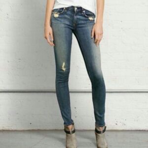Rag & Bone blue destroyed Skinny Jeans  Size 24